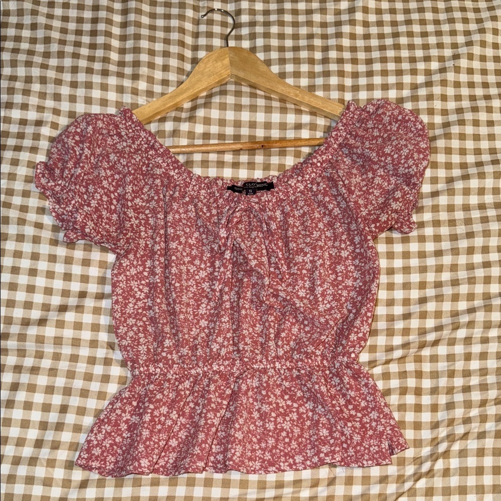 One Clothing Pink Floral Blouse